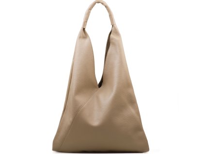 Kožená maxi kabelka Carla taupe