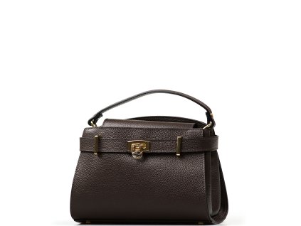 Kožená kabelka Camerona tmavě hnědá
