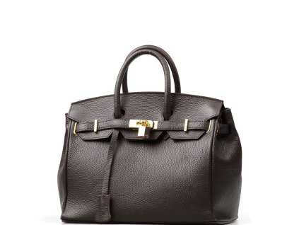 Kožená kabelka Cindra tmavě hnědá