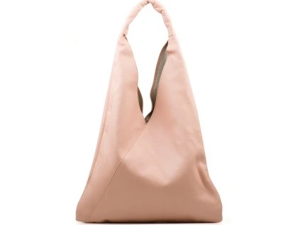 Kožená maxi kabelka Carla růžová