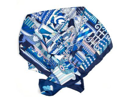 Dámský šátek Noa s motivem modrý