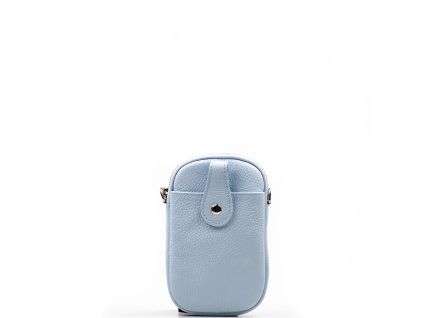 Kožená mini kabelka Terri na telefon světle modrá