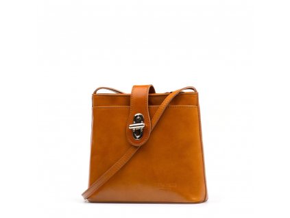 Kožená crossbody kabelka Claire koňakově hnědá