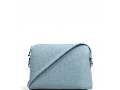 Kožená crossbody kabelka Violeta světle modrá