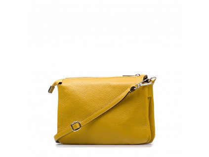 Kožená crossbody kabelka Peggy hořčicově žlutá