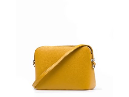 Kožená crossbody kabelka Violeta hořčicově žlutá