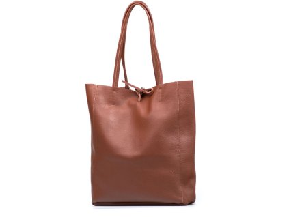 Kožená shopper kabelka Solange hnědá