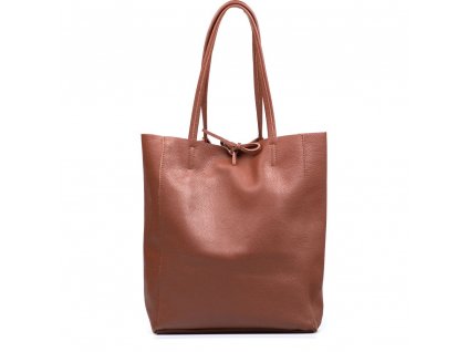 Kožená shopper kabelka Solange tmavě hnědá