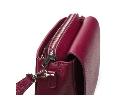 Kožená crossbody kabelka Otilia vínově červená