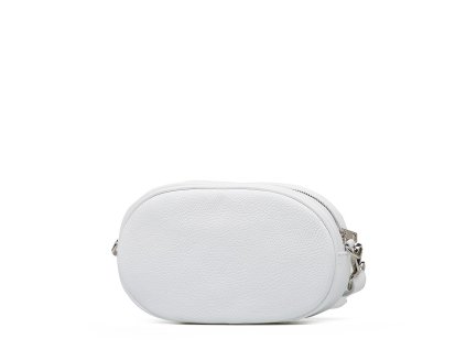 Kožená ledvinka - crossbody kabelka Michela bílá
