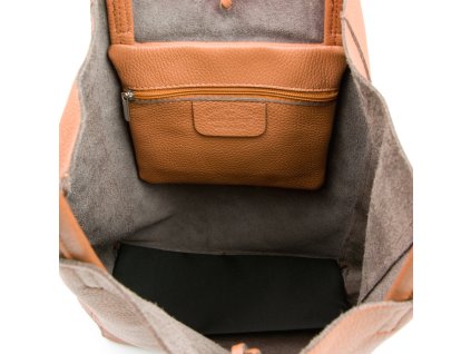 Kožená shopper kabelka Solange koňakově hnědá
