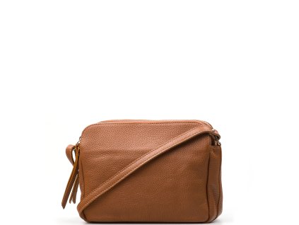 Kožená crossbody kabelka Leia koňakově hnědá