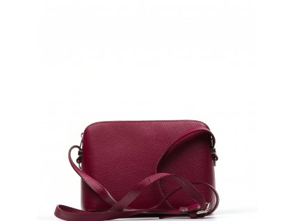 Kožená crossbody kabelka Violeta vínově červená