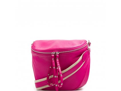 Kožená crossbody ledvinka Merle fuchsiová