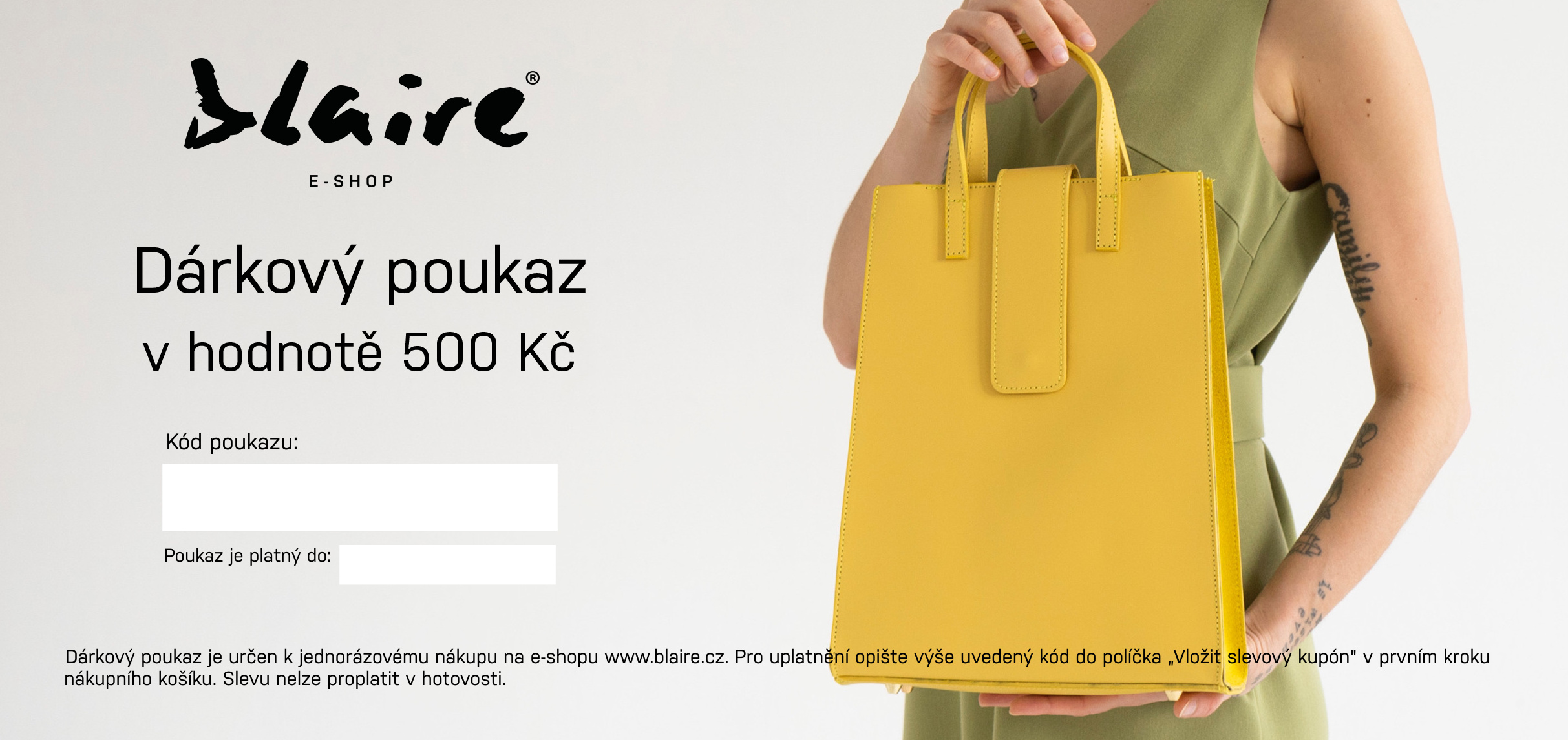 Dárkový poukaz Blaire elektronický v hodnotě 500 Kč
