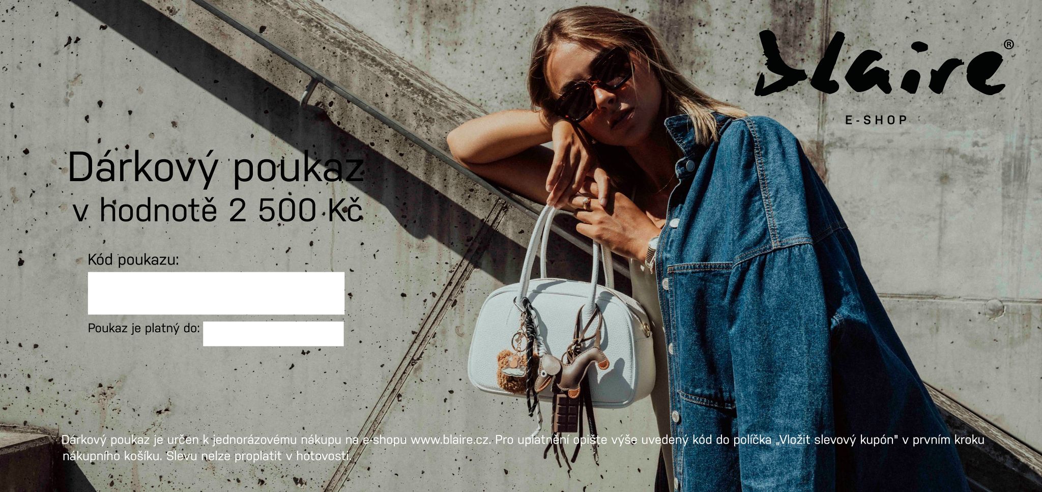 Dárkový poukaz Blaire elektronický v hodnotě 2500 Kč