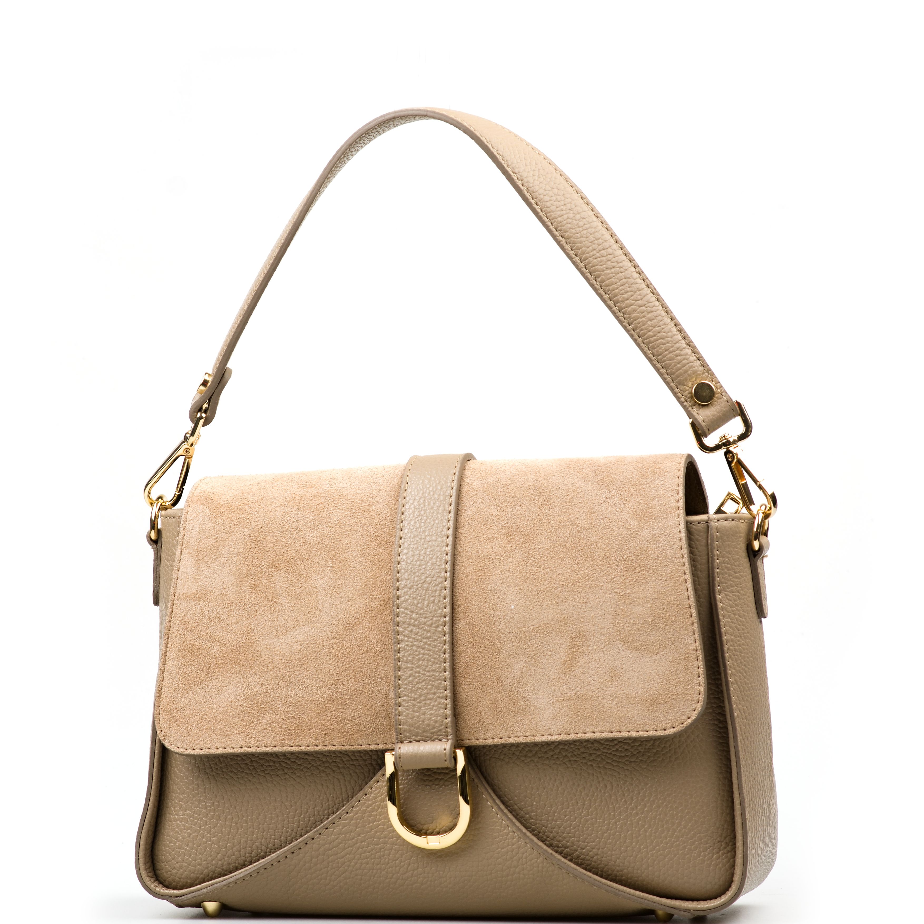 Levně Kožená kabelka Carlotte taupe K01314-555-02
