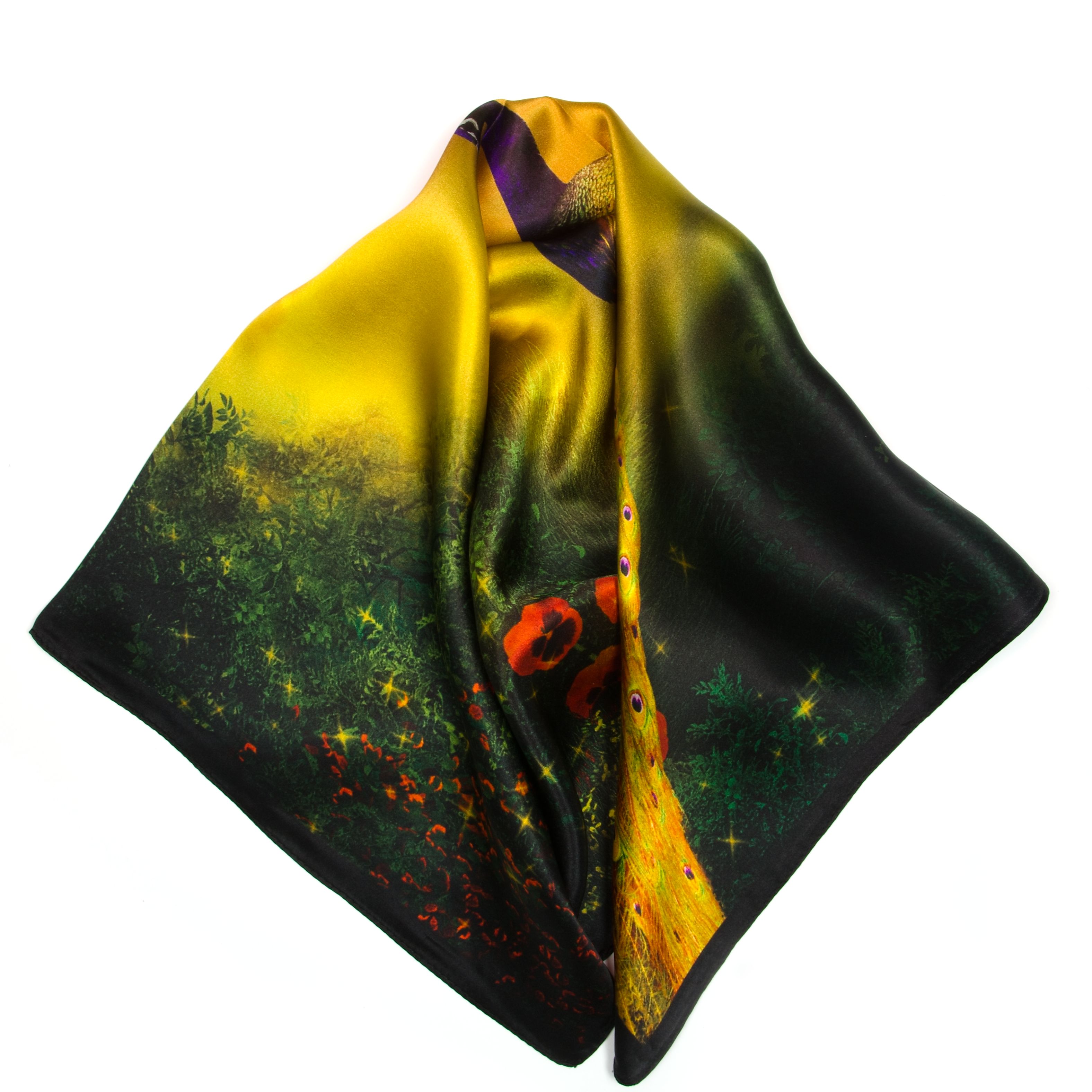 Blaire Dámský hedvábný šátek Bindy s motivem zelený D00304-006-00