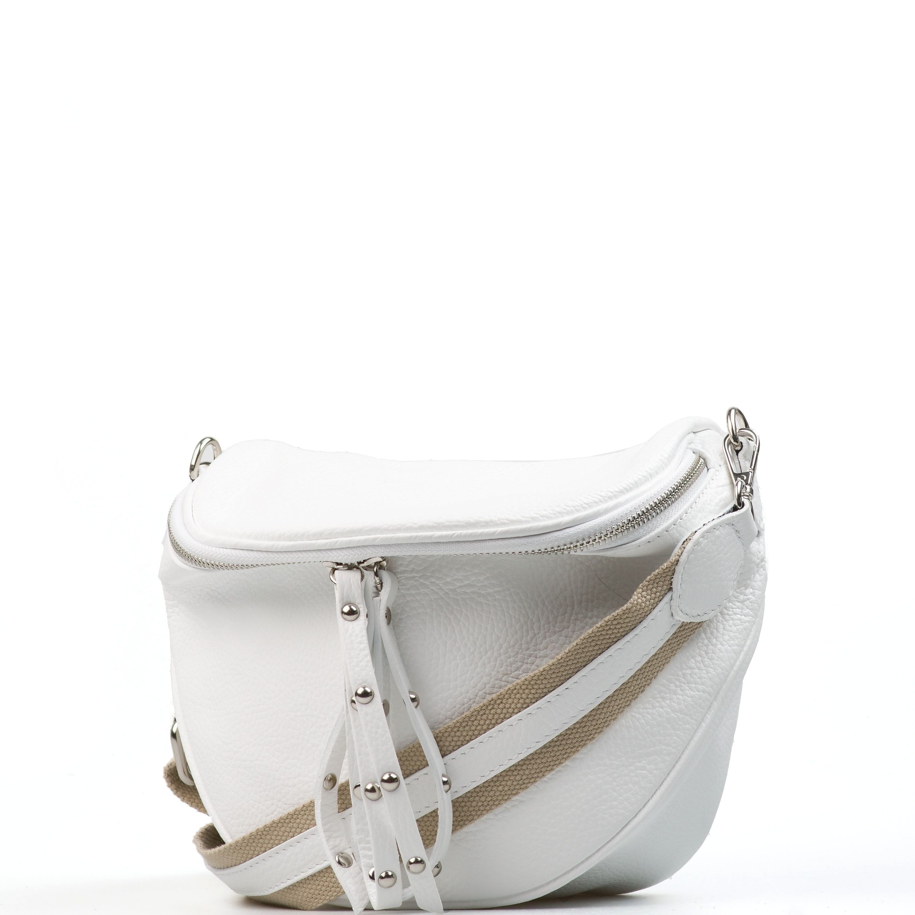 Blaire Kožená crossbody ledvinka Merle bílá K00535-010-02