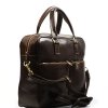 Kožená pracovní taška Daniele tmavě hnědá