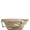 Kožená crossbody ledvinka Dorian béžová