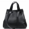 Kožená shopper kabelka Leira černá