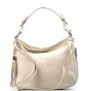 Kožená kabelka Mira béžová