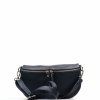 Kožená crossbody ledvinka Nadine tmavě modrá