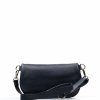 Kožená crossbody ledvinka Nadine tmavě modrá