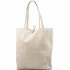 Kožená shopper kabelka Solange béžová