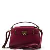 Kožená kabelka Camerona bordó