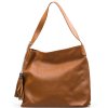 Kožená kabelka Dania koňakově hnědá
