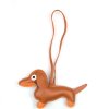 Přívěsek na kabelku pes koňakově hnědý