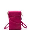 Kožená kabelka Anita na telefon fuchsiová
