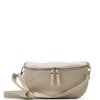 Kožená crossbody ledvinka Nadine béžová