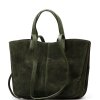 Kožená kabelka Jade olivově zelená