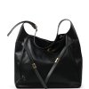 Kožená maxi kabelka Prisca černá