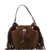 Kožená kabelka s třásněmi Renee hnědá