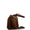 Kožená kabelka s třásněmi Renee hnědá