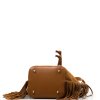 Kožená kabelka s třásněmi Renee koňakově hnědá