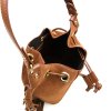 Kožená kabelka s třásněmi Renee koňakově hnědá