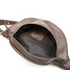 Kožená crossbody ledvinka Dorian tmavě hnědá