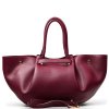 Kožená kabelka Cora vínově červená