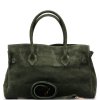Kožená kabelka Selma olivově zelená