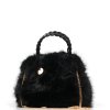 Kabelka Alex Max s kožešinou černá