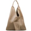 Kožená maxi kabelka Carla taupe