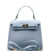 Kožená kabelka Lavinia světle modrá
