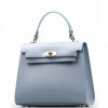 Kožená kabelka Lavinia světle modrá