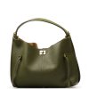 Kožená kabelka Flora olivově zelená