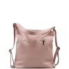 Kožená kabelka - batůžek Yves růžová